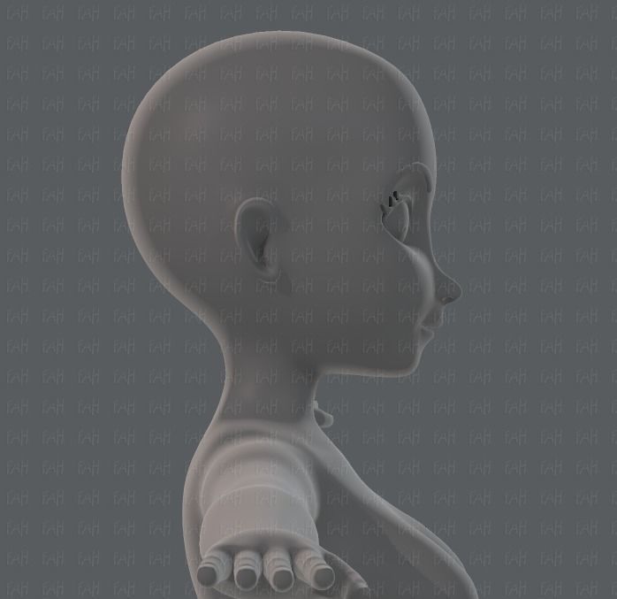 Base mesh woman 01 Low-poly 3D model_20