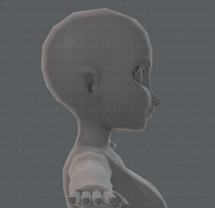 Base mesh woman 01 Low-poly 3D model_38