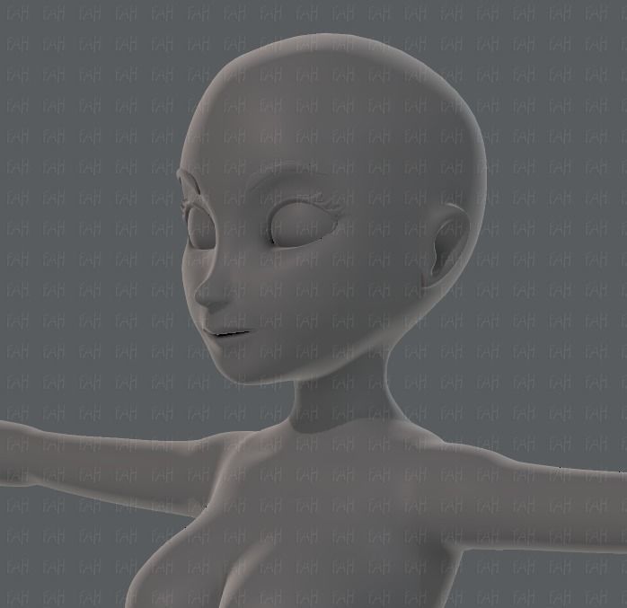Base mesh woman 01 Low-poly 3D model_25