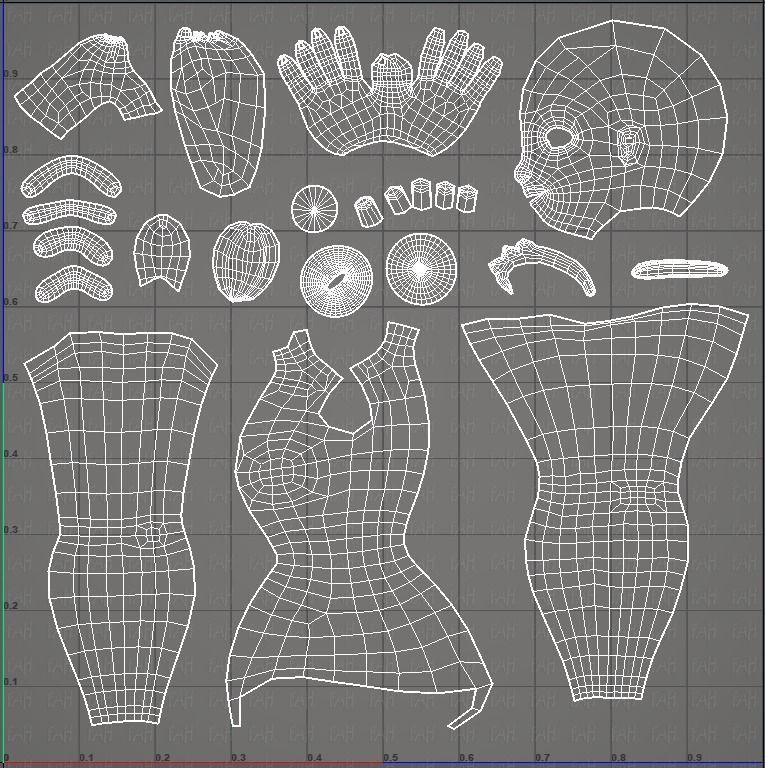 Base mesh woman 01 Low-poly 3D model_42