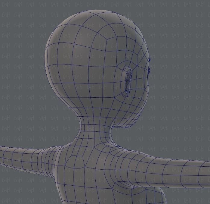 Base mesh woman 01 Low-poly 3D model_29