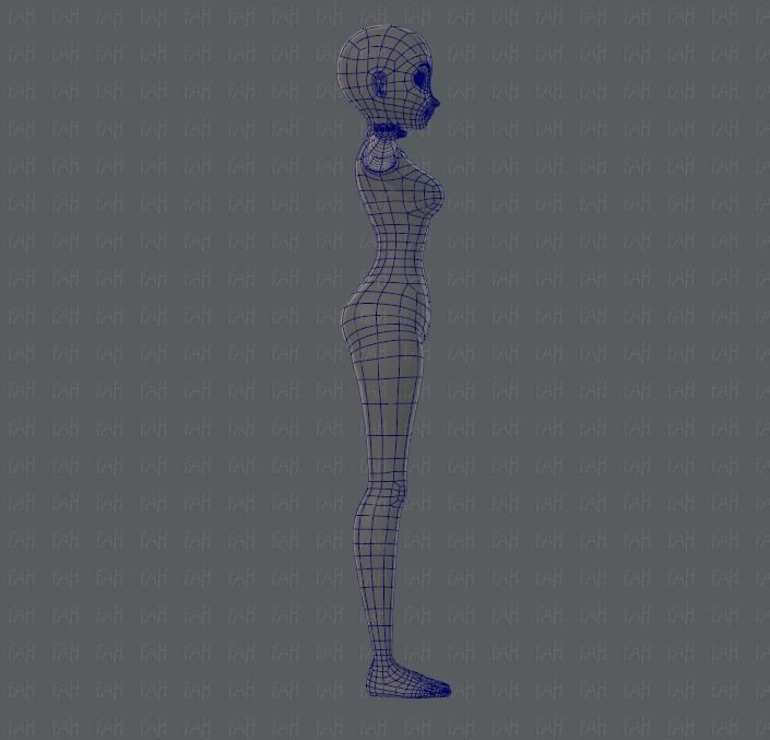 Base mesh woman 01 Low-poly 3D model_12