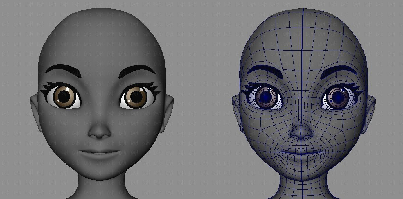 Base mesh woman 01 Low-poly 3D model_40