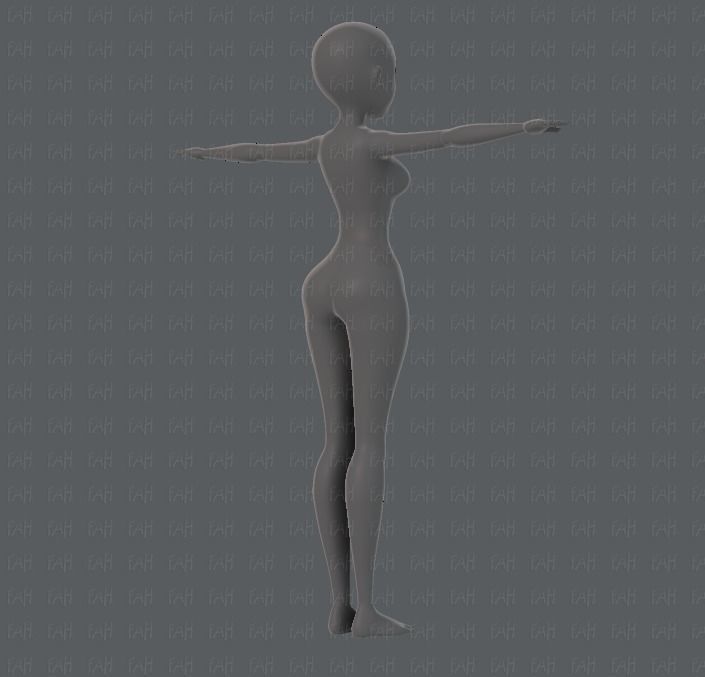 Base mesh woman 01 Low-poly 3D model_5