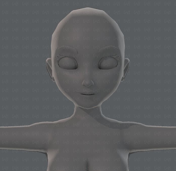 Base mesh woman 01 Low-poly 3D model_34