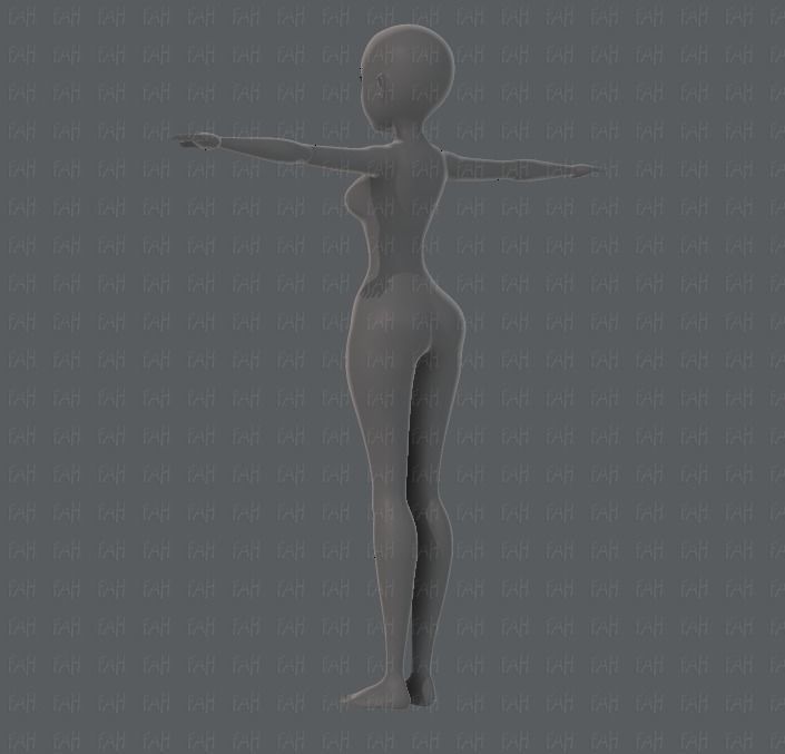 Base mesh woman 01 Low-poly 3D model_7