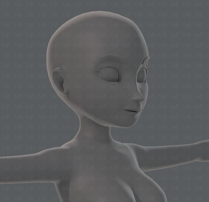 Base mesh woman 01 Low-poly 3D model_19