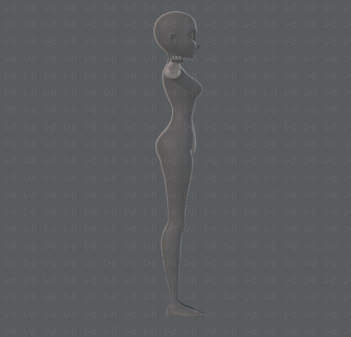 Base mesh woman 01 Low-poly 3D model_4