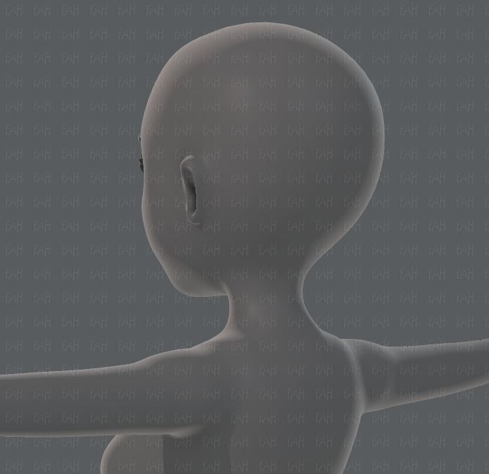 Base mesh woman 01 Low-poly 3D model_23