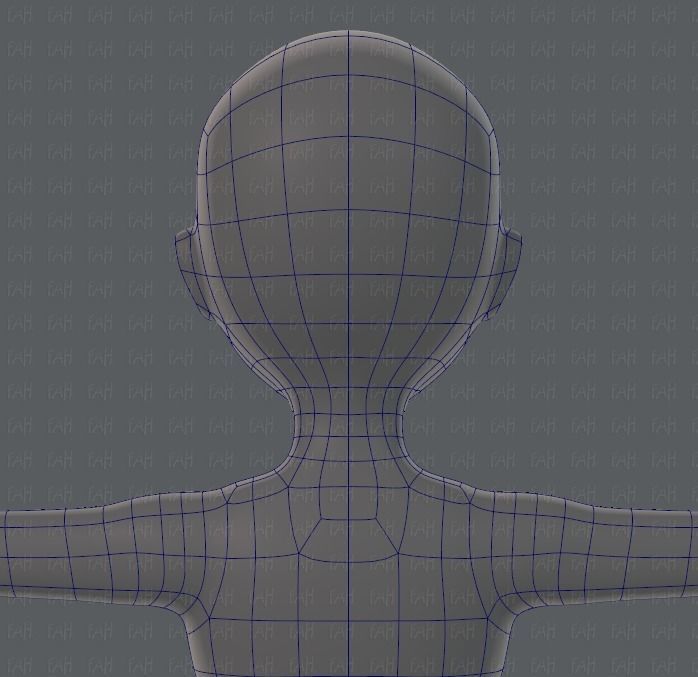 Base mesh woman 01 Low-poly 3D model_30