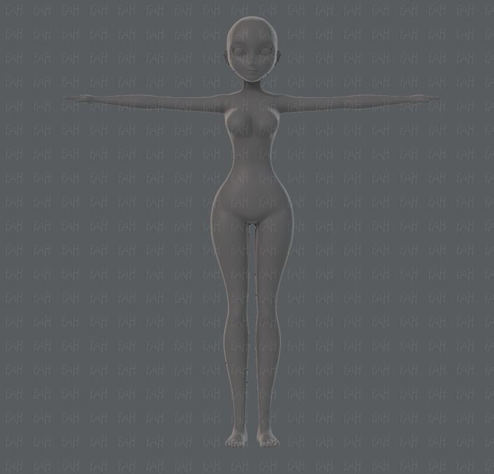 Base mesh woman 01 Low-poly 3D model_2