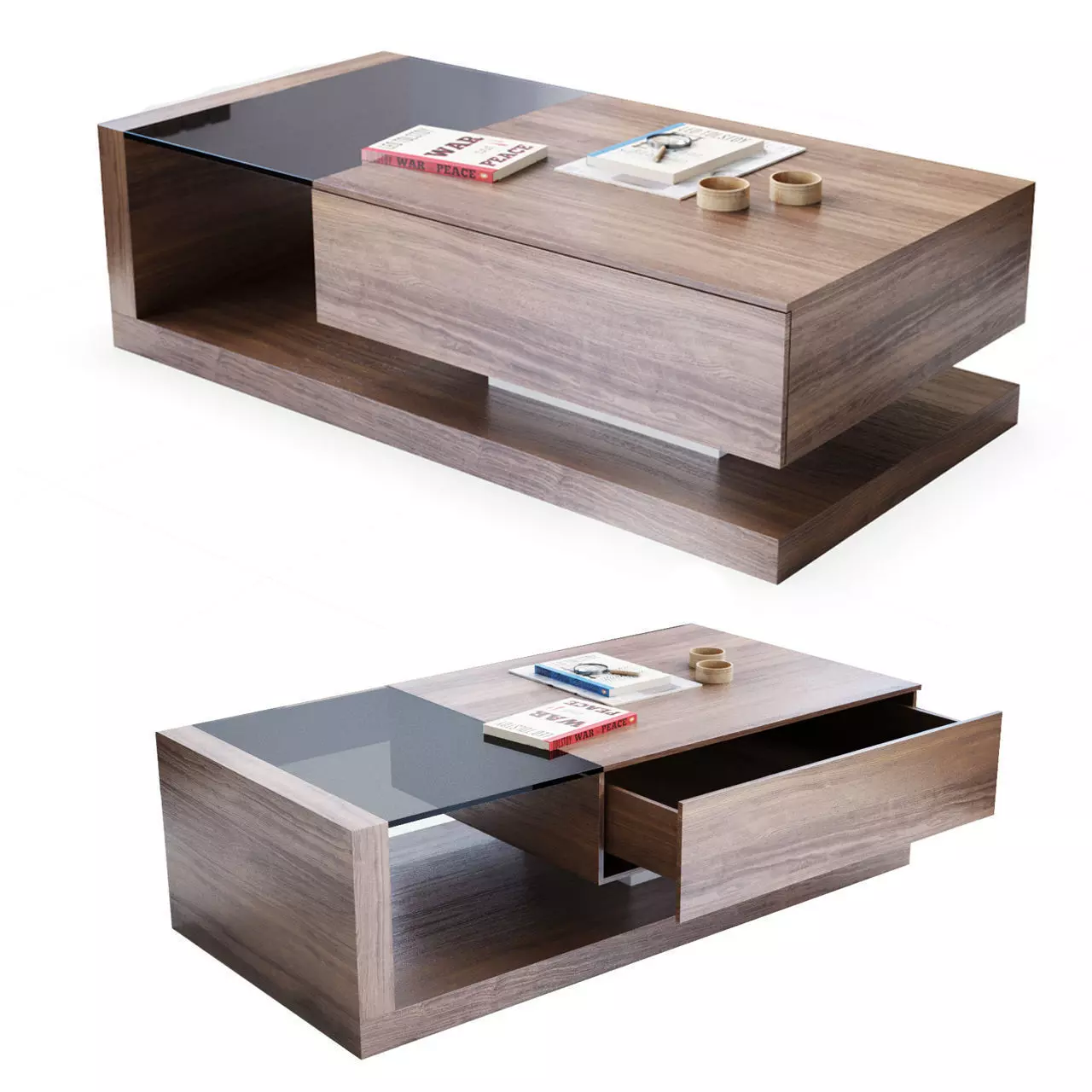 Jual Cube walnut coffee table 3D model_0