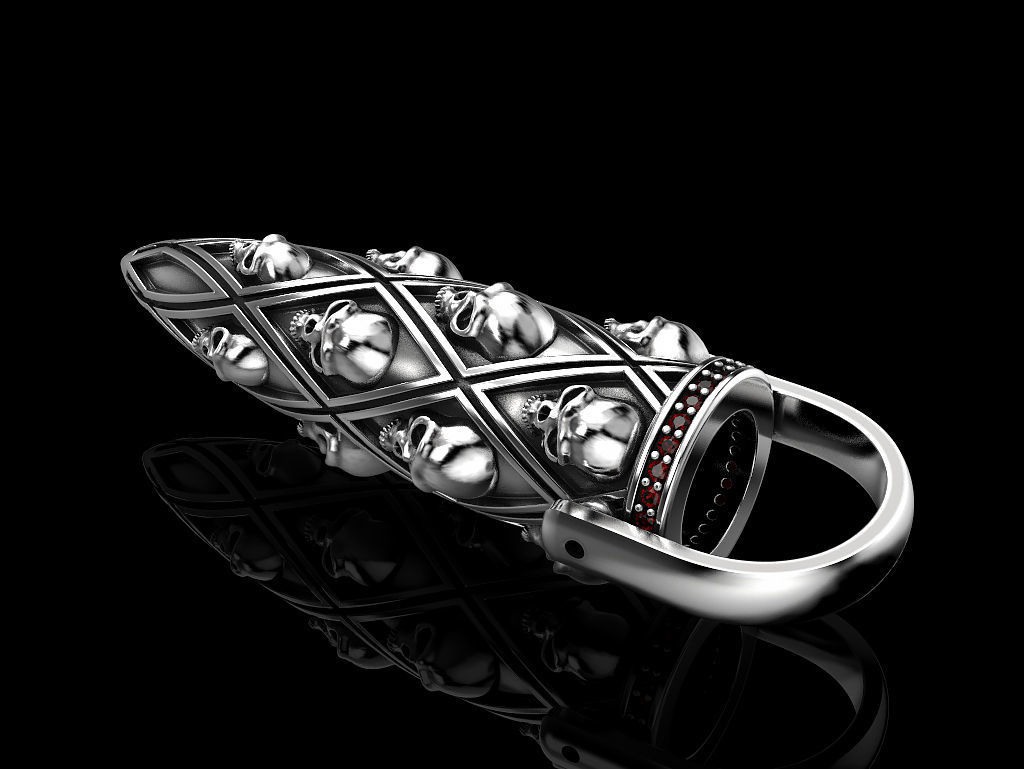 Bullet with skulls pendant 3D print model_1