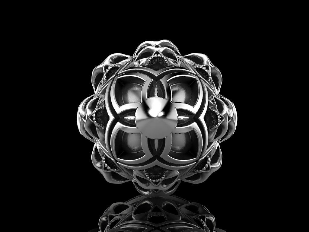 Bullet with skulls pendant 3D print model_3