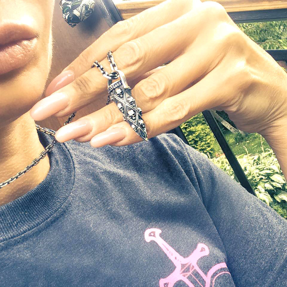 Bullet with skulls pendant 3D print model_9