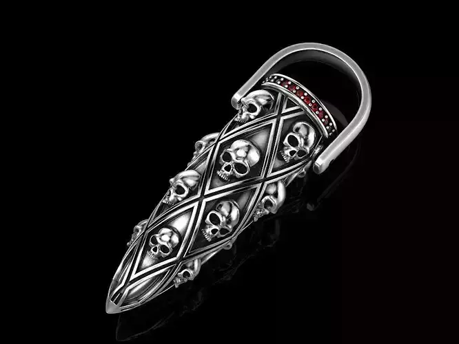 Bullet with skulls pendant 3D print model