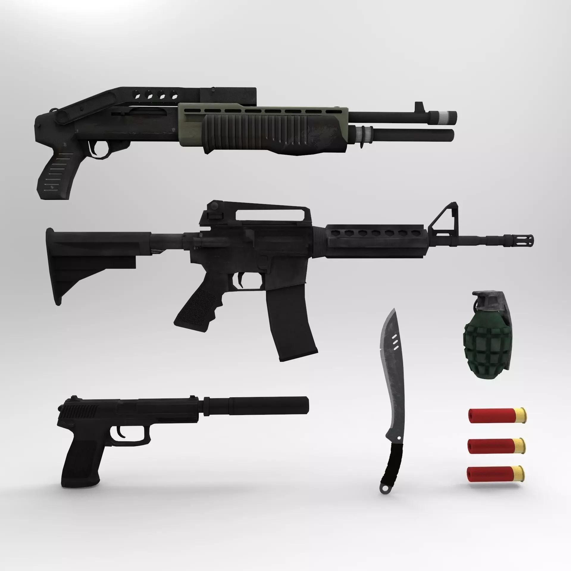 Ultimate Lowpoly Weapons Pack Gameready Detailed Low-poly 3D model_0