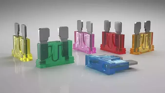 Automotive Electrical Mini Fuse Set 3D model 3