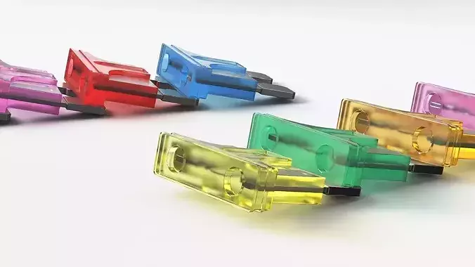 Automotive Electrical Mini Fuse Set 3D model 5