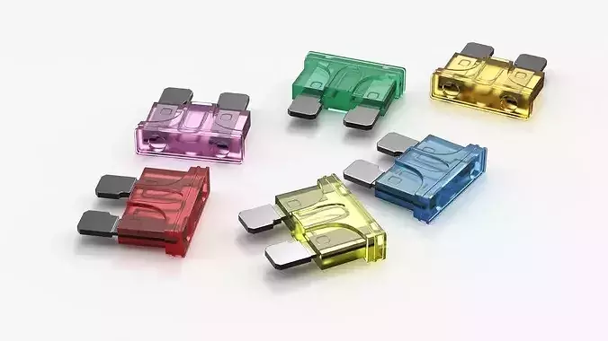 Automotive Electrical Mini Fuse Set 3D model 4