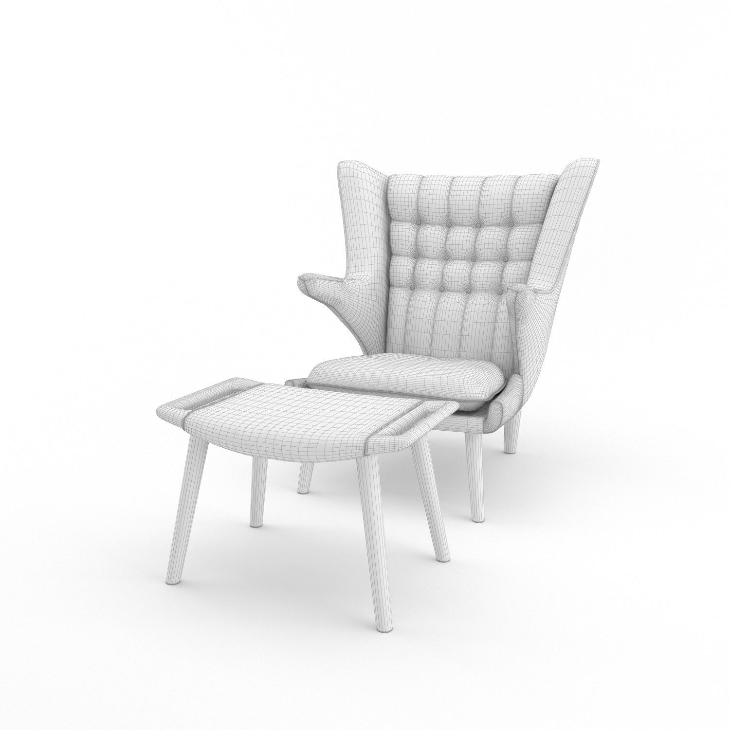 Chair Wegner Papa Bear 3D model_3
