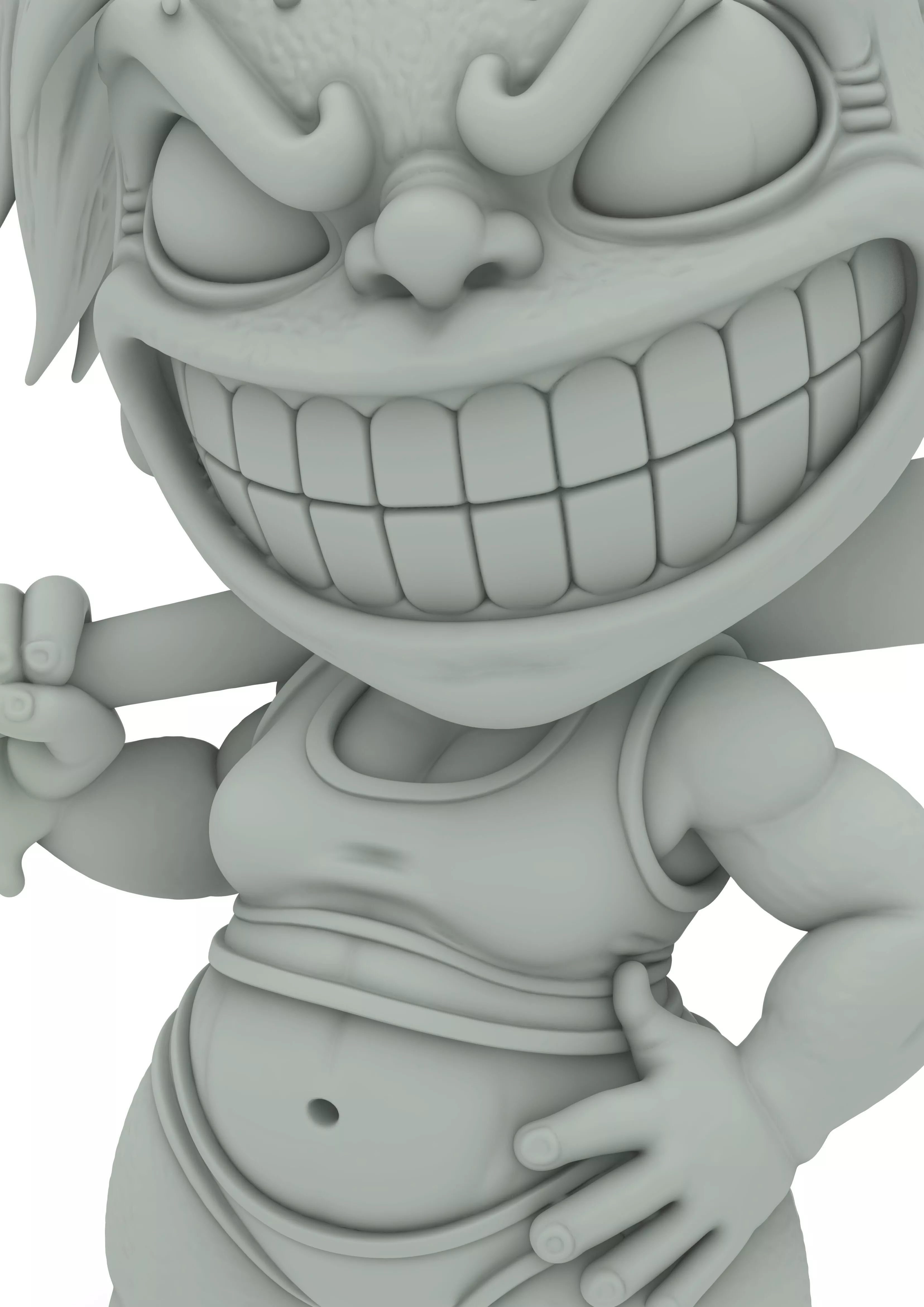 Grinning Fury Heroine Chibi Figure 3D print model