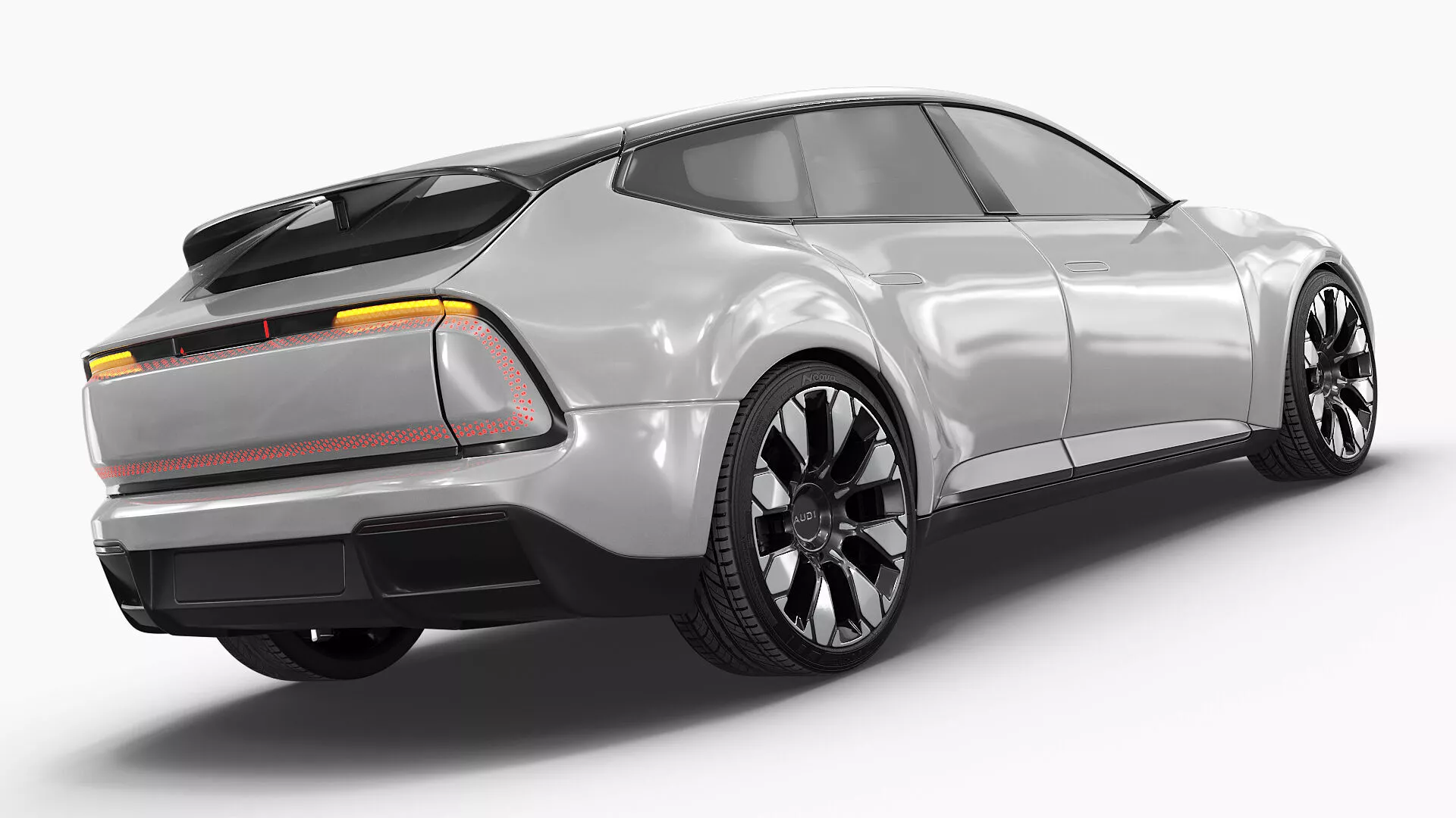 Audi E Advanced Electric Vehicle Gray Rigged 3D model