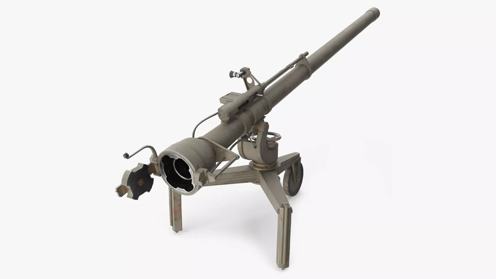M40 Weapon Anti Tank Rifle Deployed Green Rigged 3D model