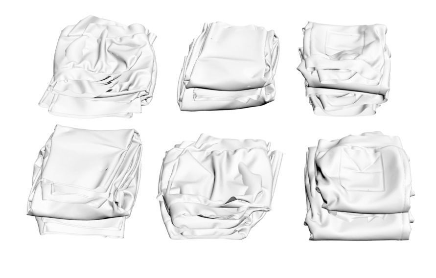 Various pants 3D model_3