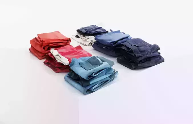 Various pants 3D model