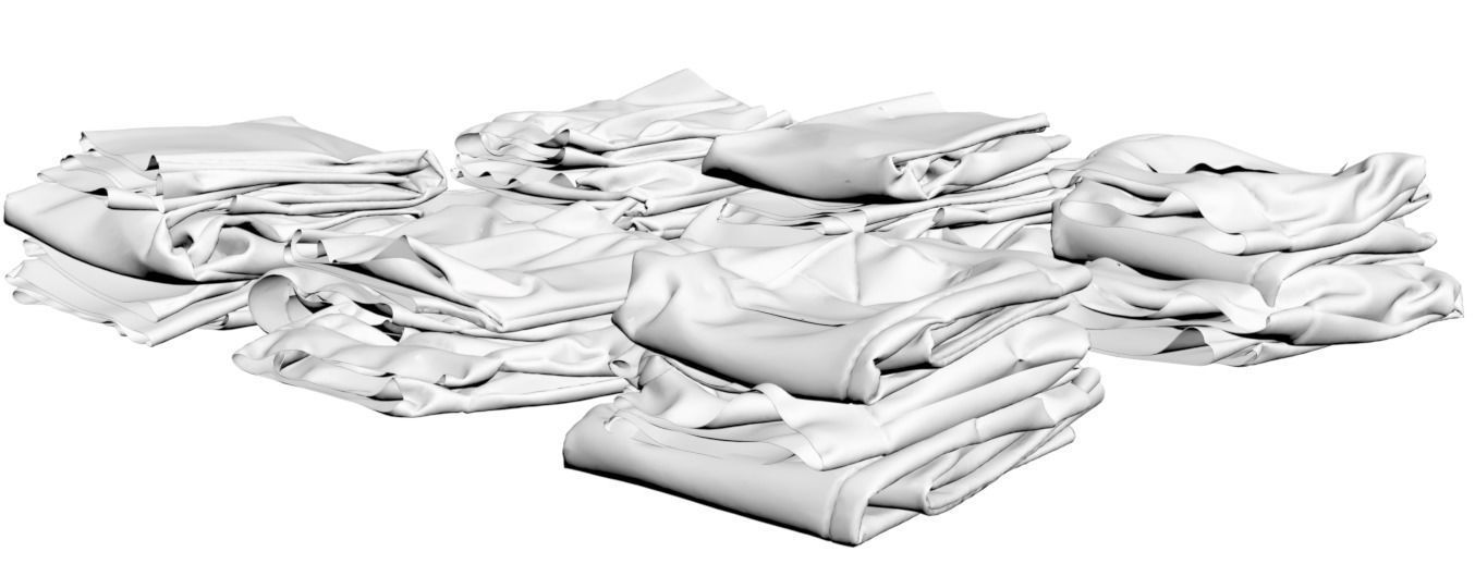 Various pants 3D model_2