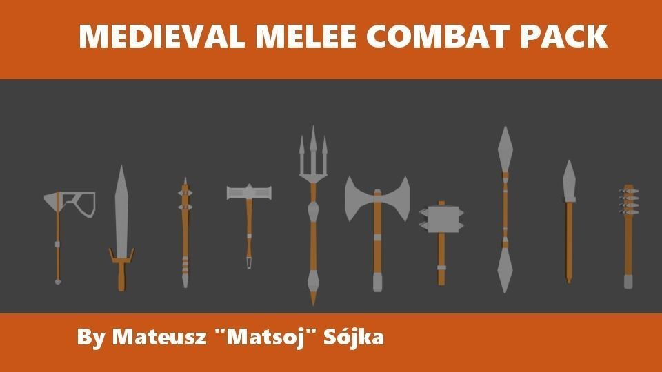 Lowpoly Medieval Melee Pack Free low-poly 3D model