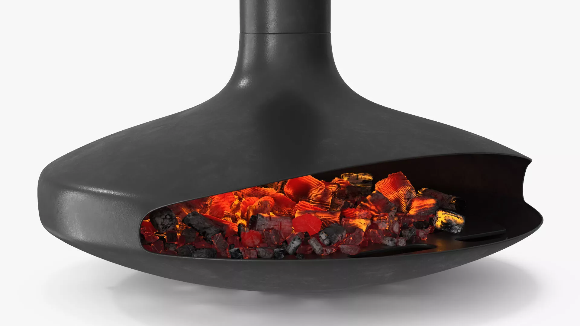 Suspended Fireplace with Burning Ember Chamber 3D model