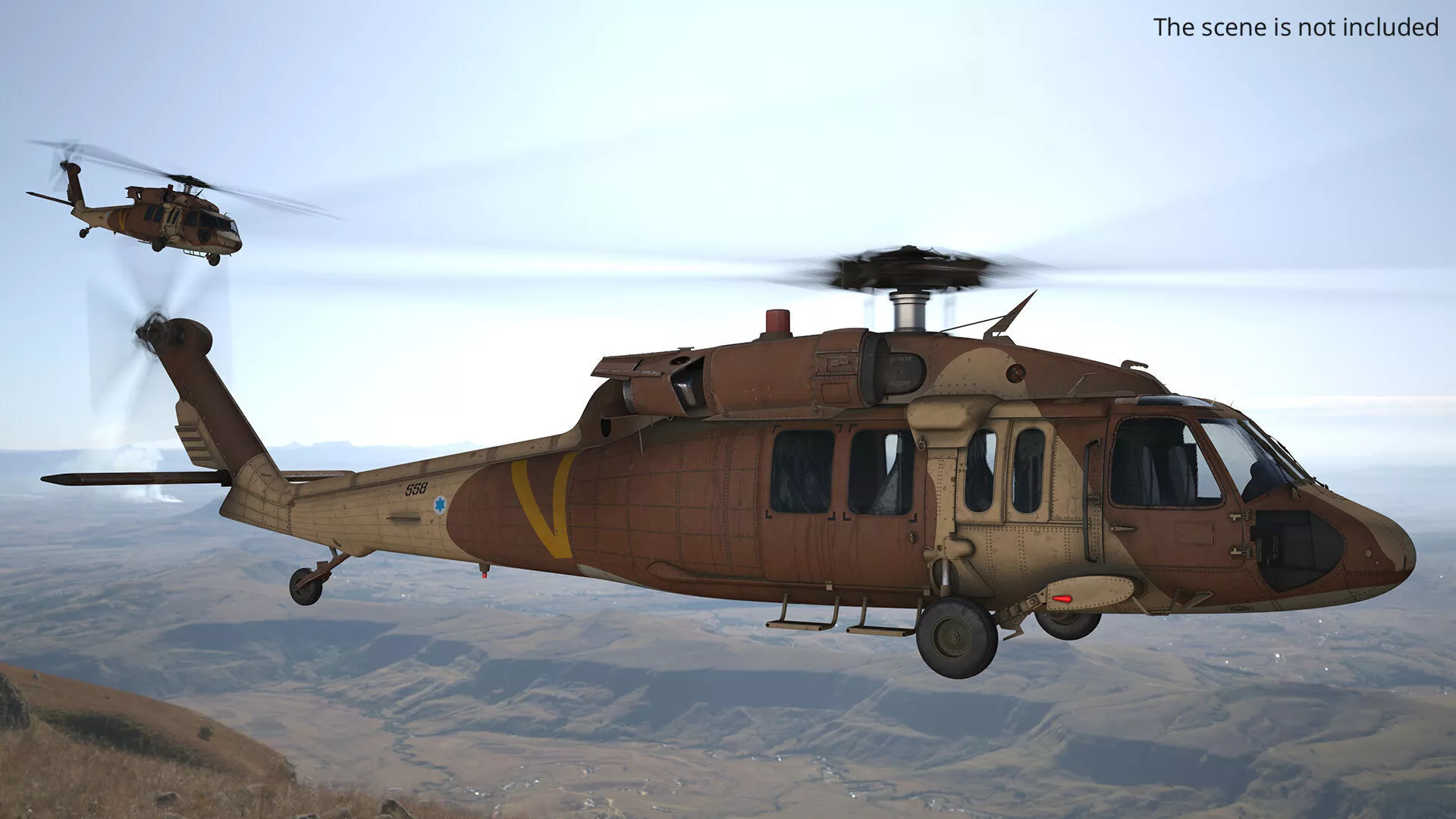 Sikorsky UH 60 Black Hawk Military Israel Rigged for Maya 3D model