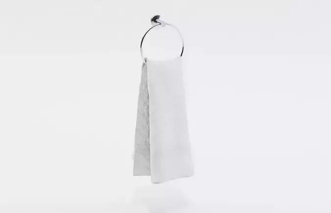 Small white towel on a rack