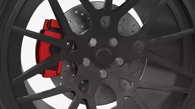 Performance Off Road Wheel Black 3D model 6