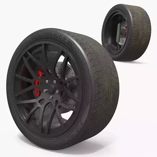 Performance Off Road Wheel Black 3D model 5