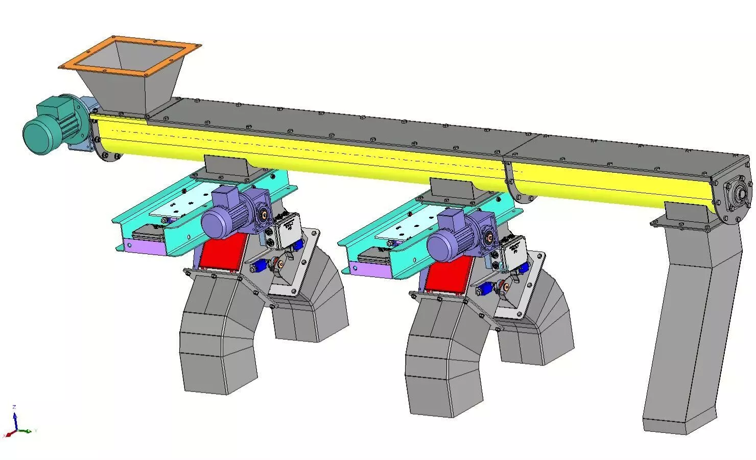 Automatic Bulk Material Handling Conveyor System 3D model