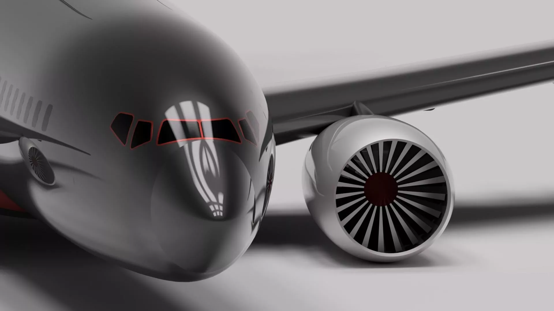 Futuristic Boeing 737 Inspired Aircraft Stealth Edition 3D print model