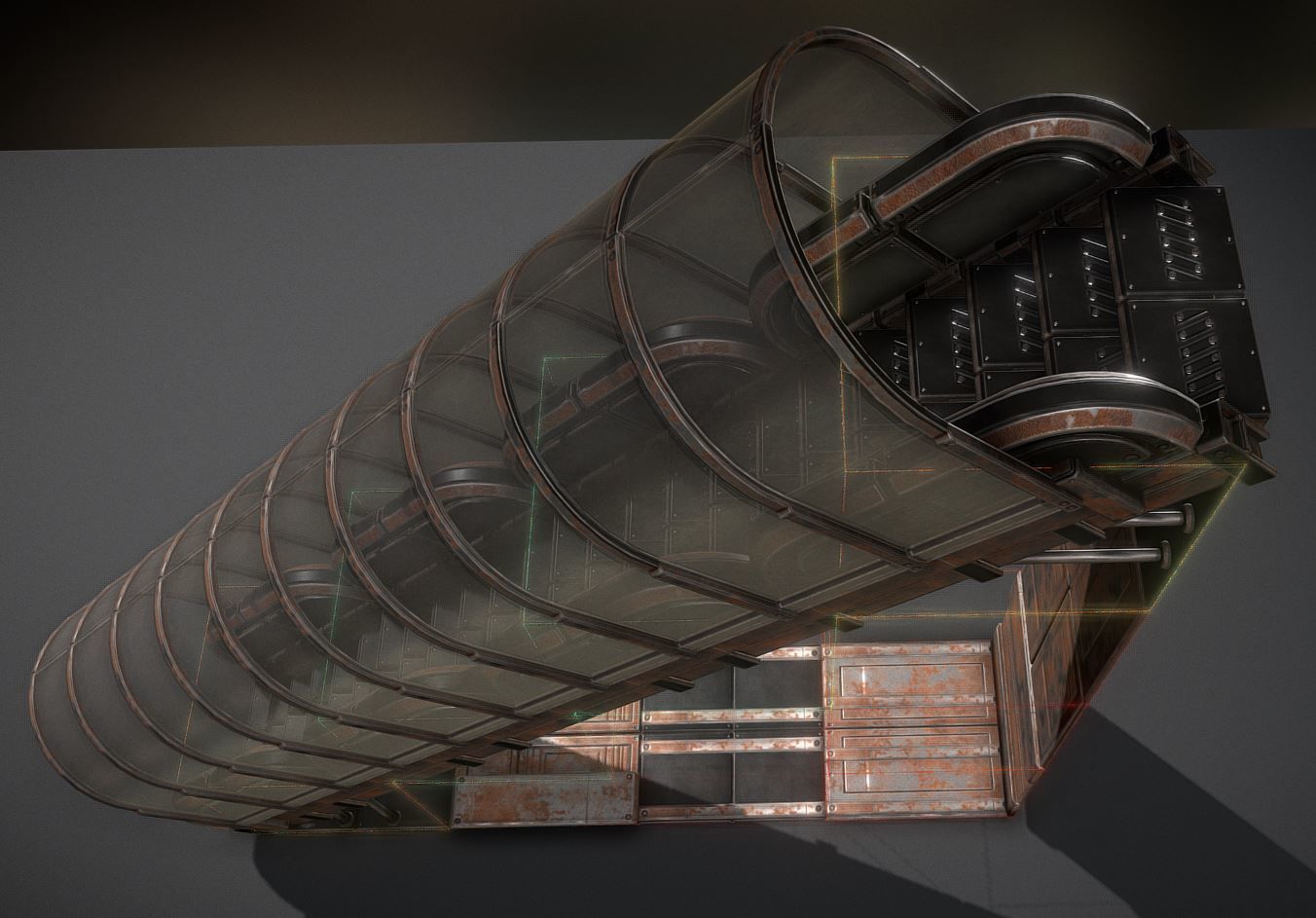 Sci-Fi Stairs Collection Rusty and Basic Version Low-poly 3D model_14