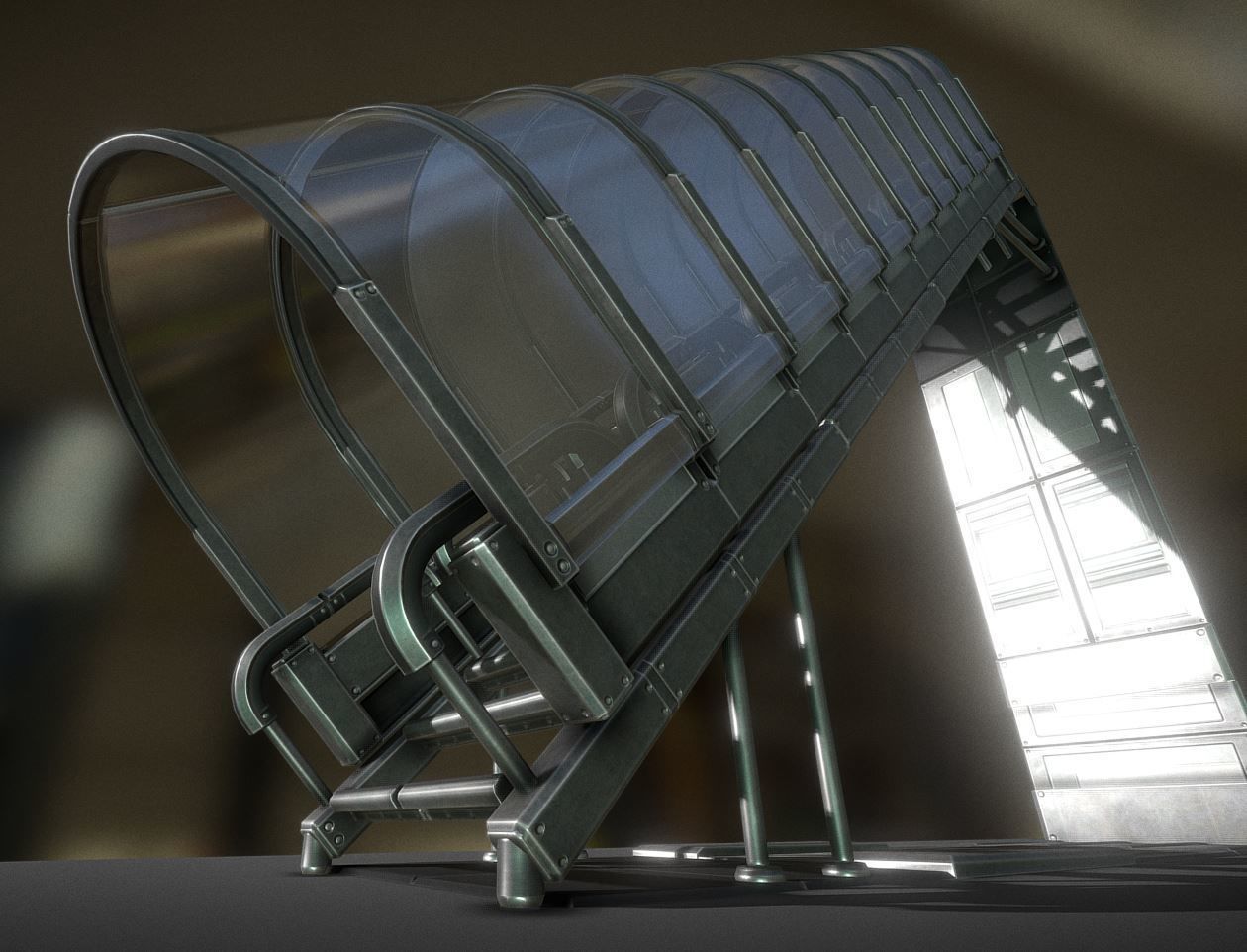 Sci-Fi Stairs Collection Rusty and Basic Version Low-poly 3D model_102