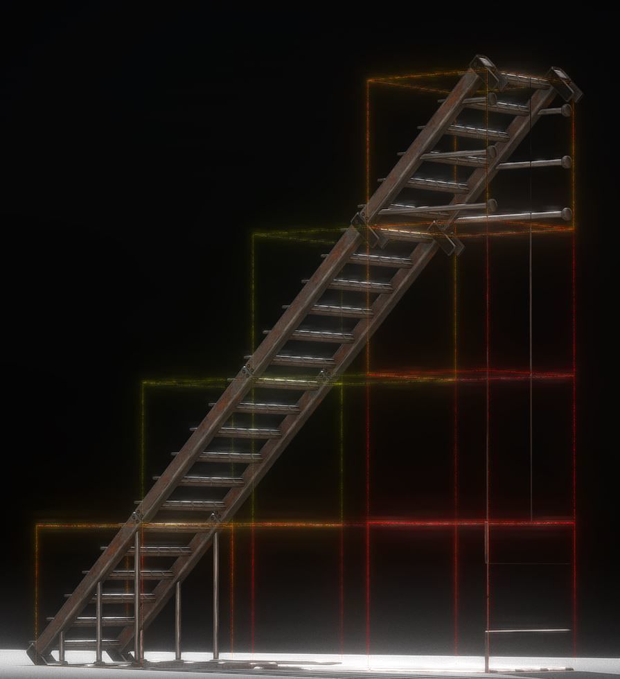 Sci-Fi Stairs Collection Rusty and Basic Version Low-poly 3D model_18