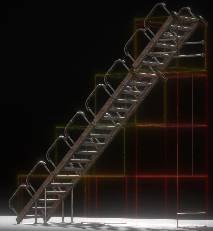 Sci-Fi Stairs Collection Rusty and Basic Version Low-poly 3D model_23