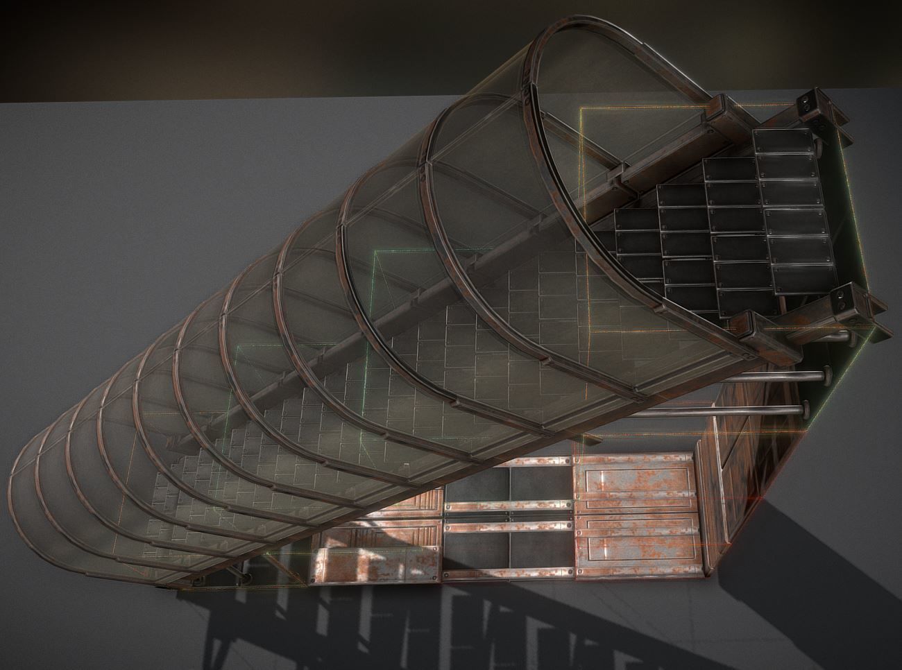 Sci-Fi Stairs Collection Rusty and Basic Version Low-poly 3D model_8