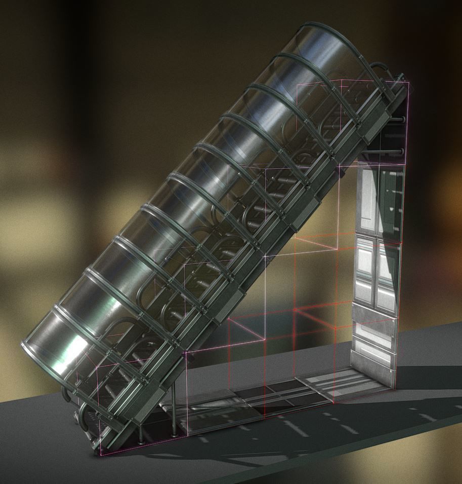 Sci-Fi Stairs Collection Rusty and Basic Version Low-poly 3D model_87