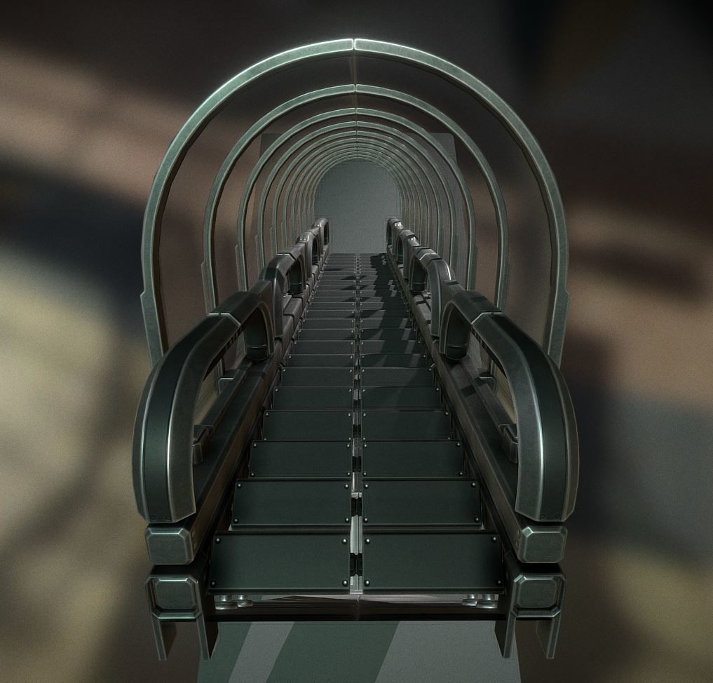 Sci-Fi Stairs Collection Rusty and Basic Version Low-poly 3D model_101