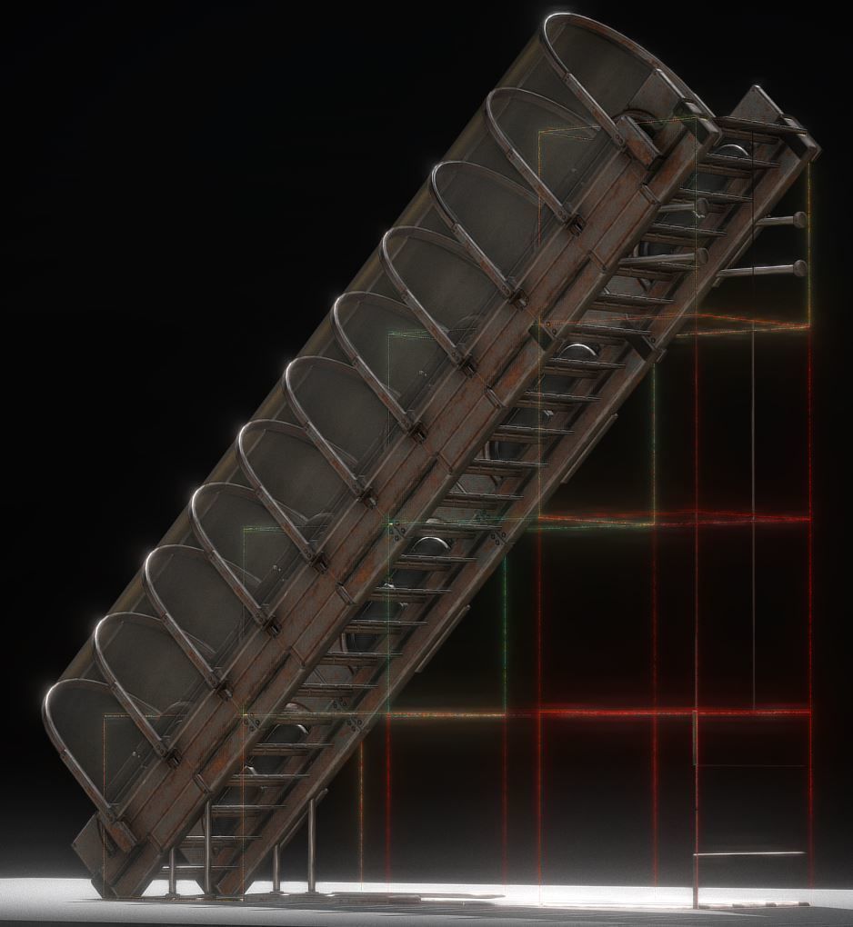 Sci-Fi Stairs Collection Rusty and Basic Version Low-poly 3D model_25