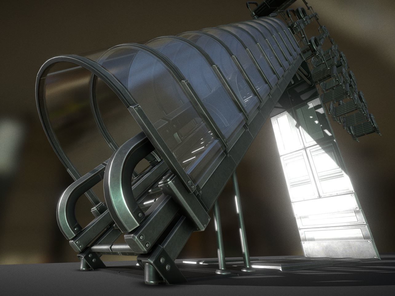 Sci-Fi Stairs Collection Rusty and Basic Version Low-poly 3D model_98