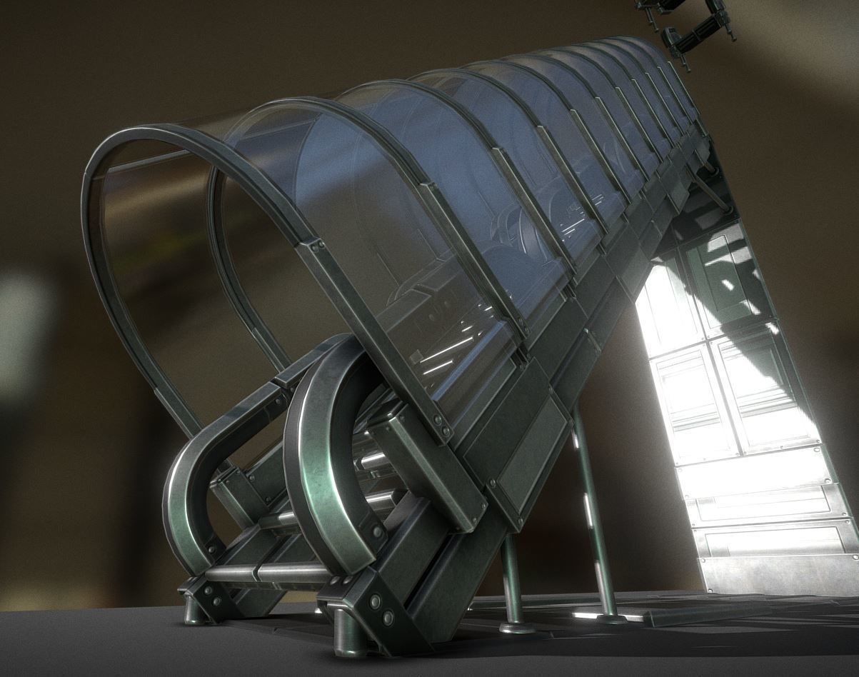 Sci-Fi Stairs Collection Rusty and Basic Version Low-poly 3D model_95