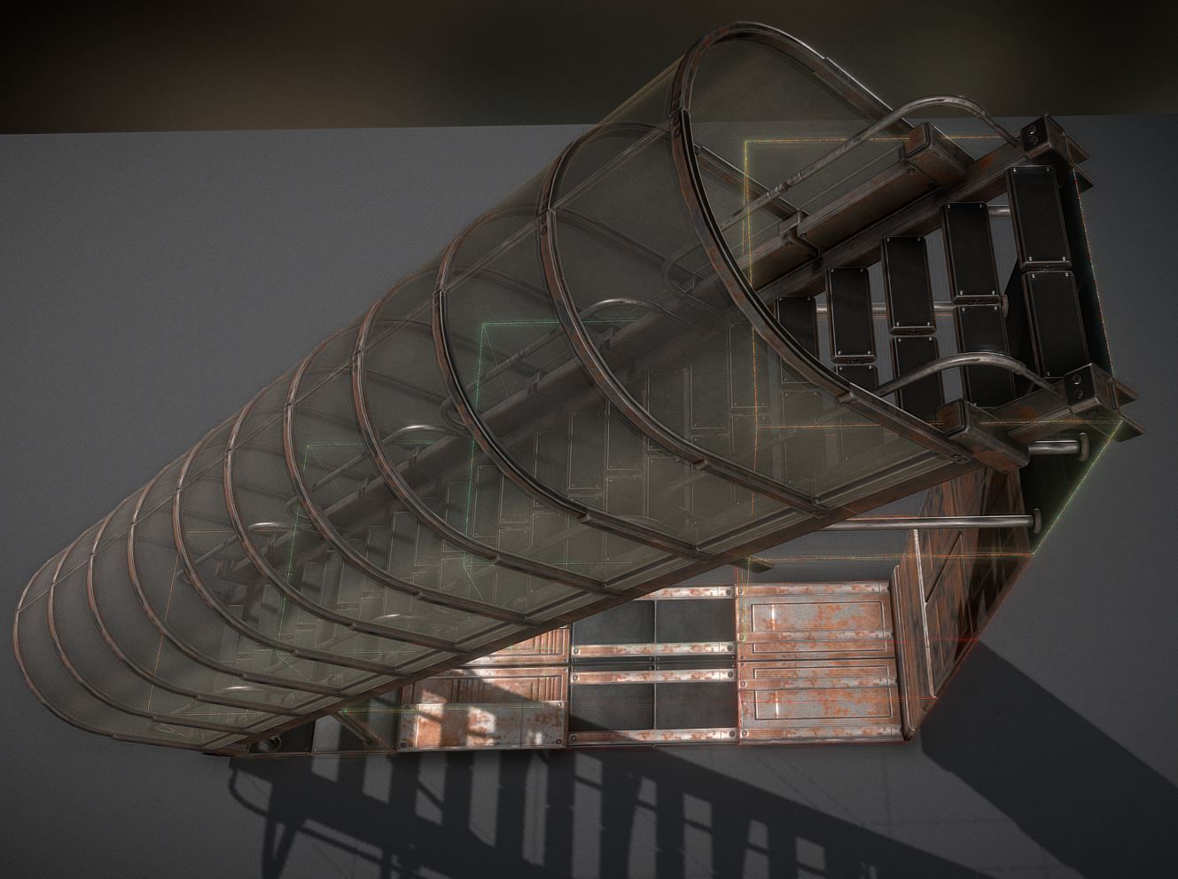 Sci-Fi Stairs Collection Rusty and Basic Version Low-poly 3D model_4